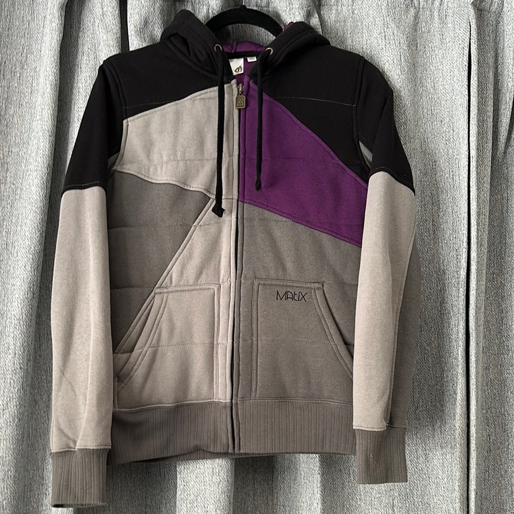 Matix Colorblock Hoodie with Purple Accent